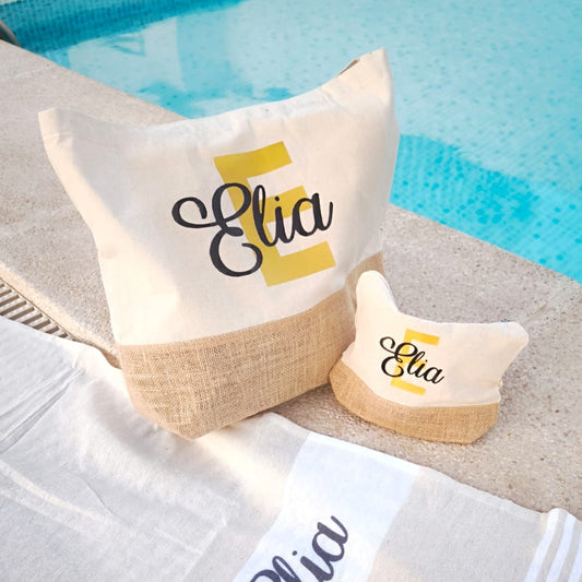 Bolsa de Playa de algodón y Yute
