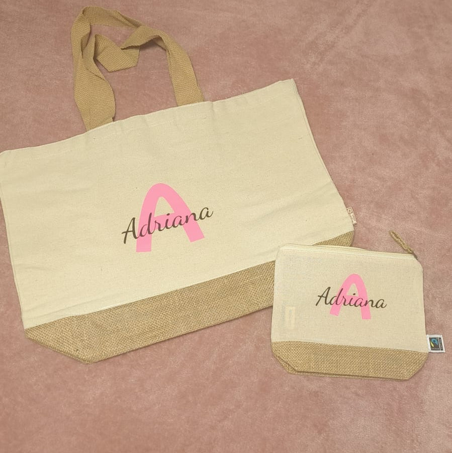 Bolsa de Playa de algodón y Yute