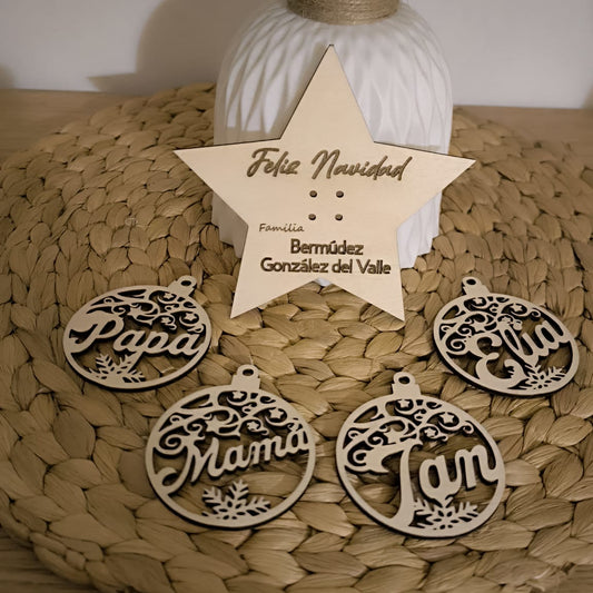 Esfera navidad madera